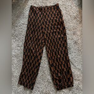 Old Navy Black and Brown Patterned Pants